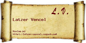 Latzer Vencel névjegykártya